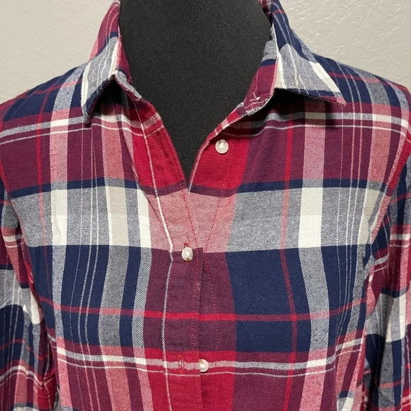 Uniqlo Multi Color Plaid Flannel Long Sleeve Button Down Shirt MEDIUM - Picture 2 of 6